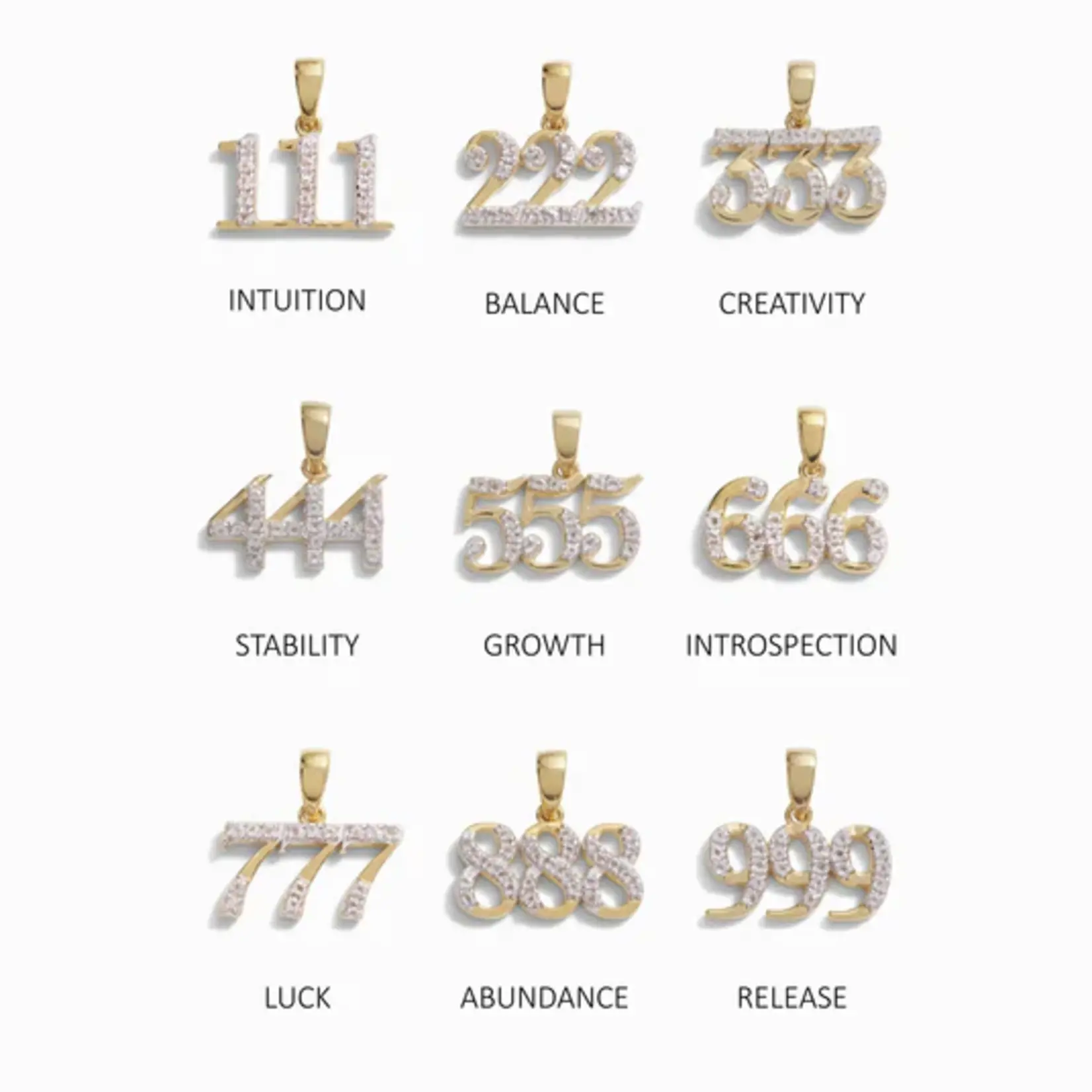 Angel Number Necklace 16-18" · 14K Gold Vermeil