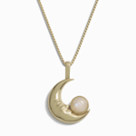 Man in the Moon Moonstone Necklace · 14K Gold Vermeil