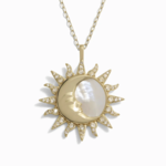 Sun & Moon Mother of Pearl Necklace · 14K Gold Vermeil