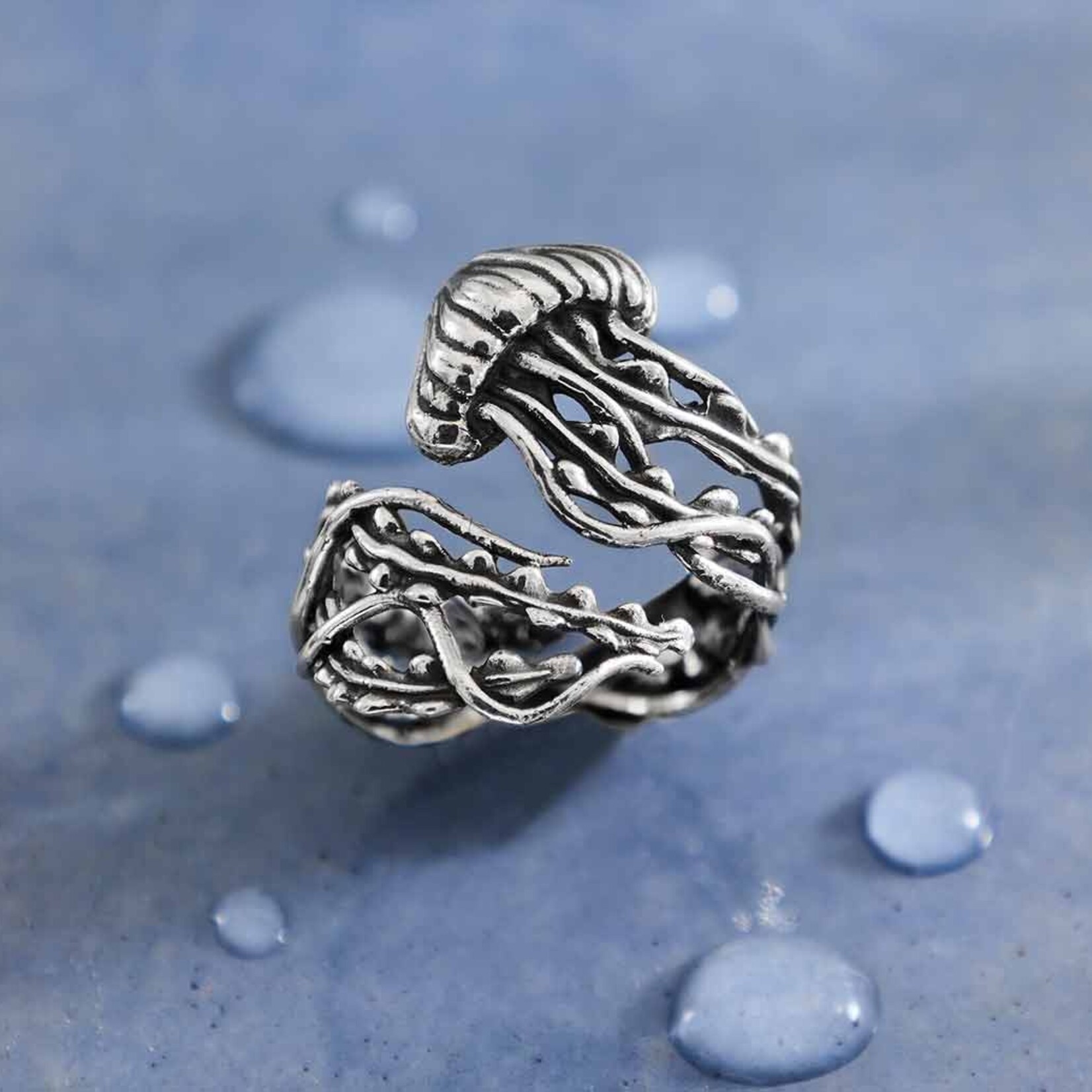 Sea Jelly Ring · Silver · Adjustable