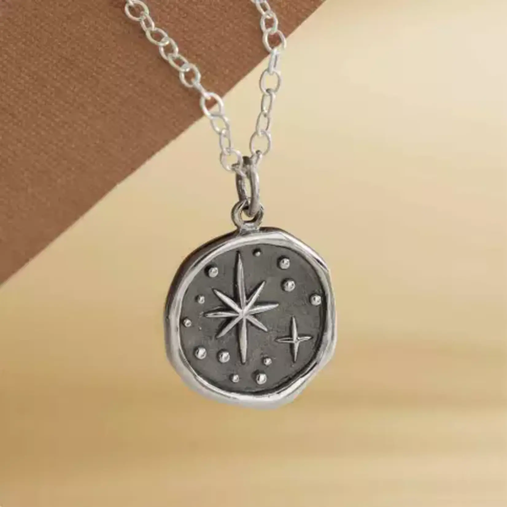 Wax Seal North Star Necklace · Silver · 18"