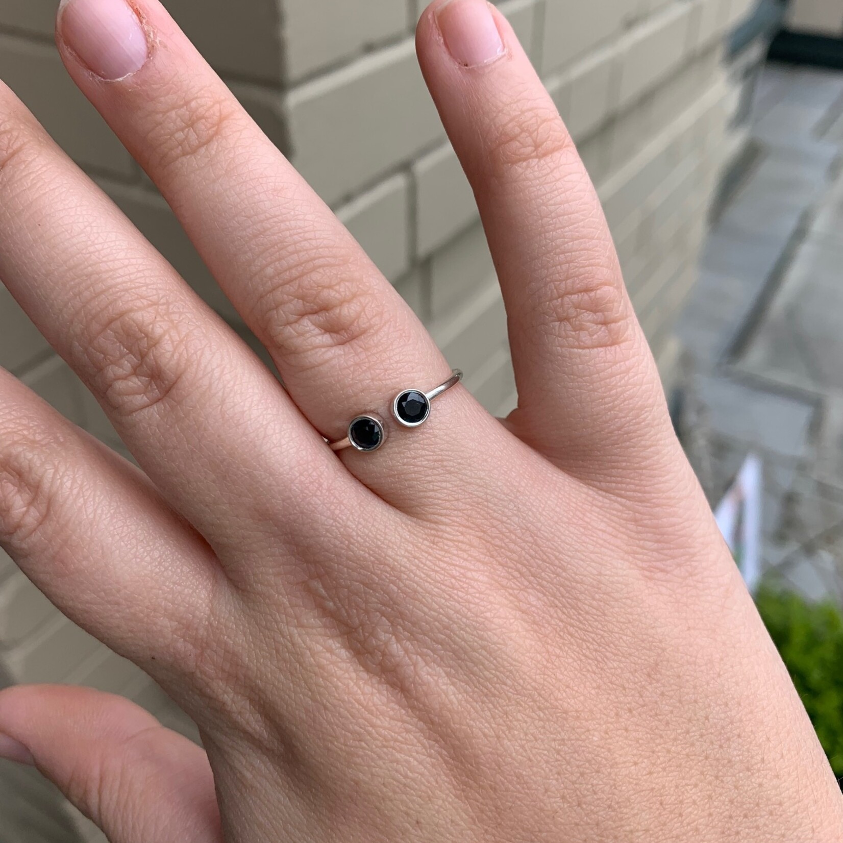 Open Montana Sapphire Ring · Sterling Silver · 9