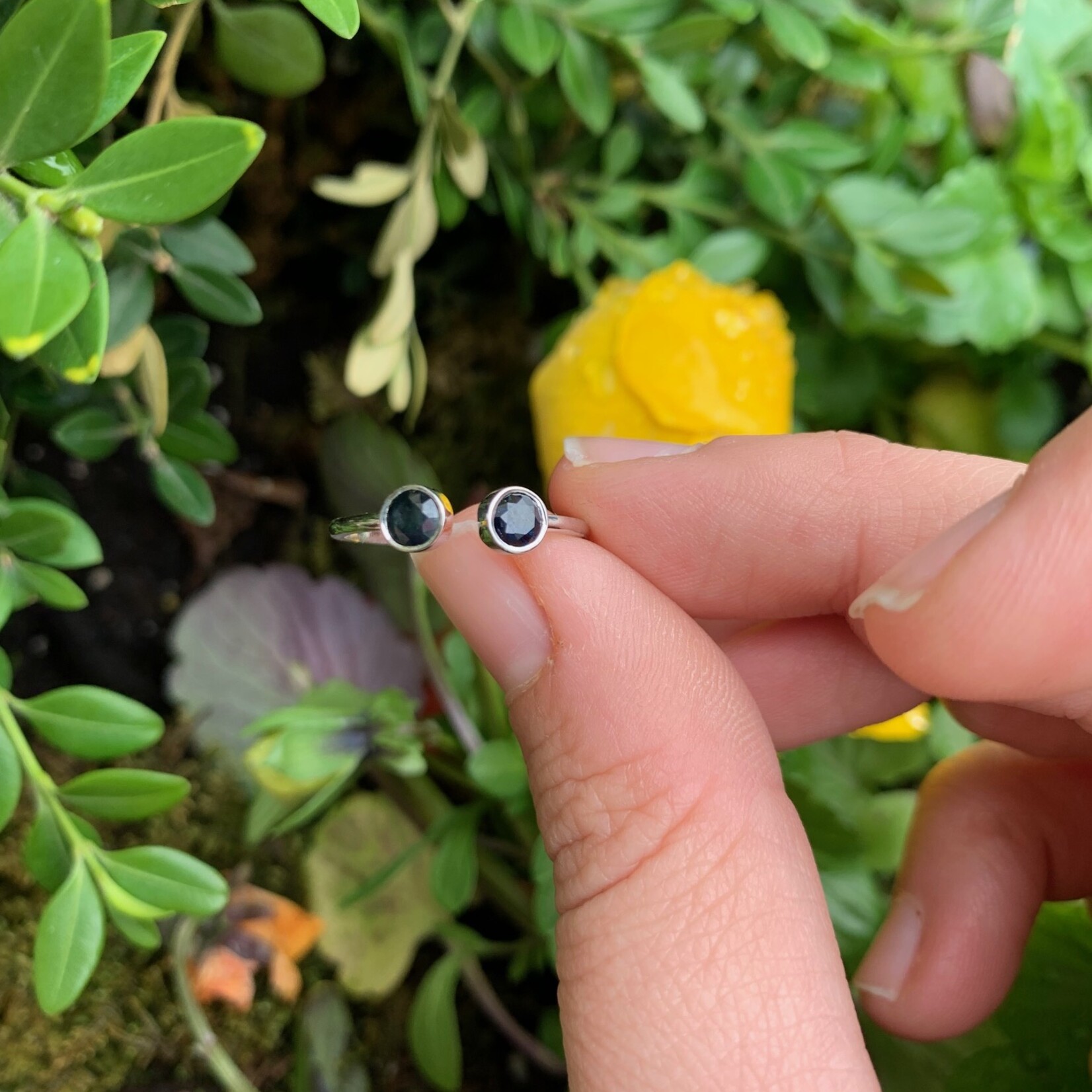 Open Montana Sapphire Ring · 10K White Gold · 8