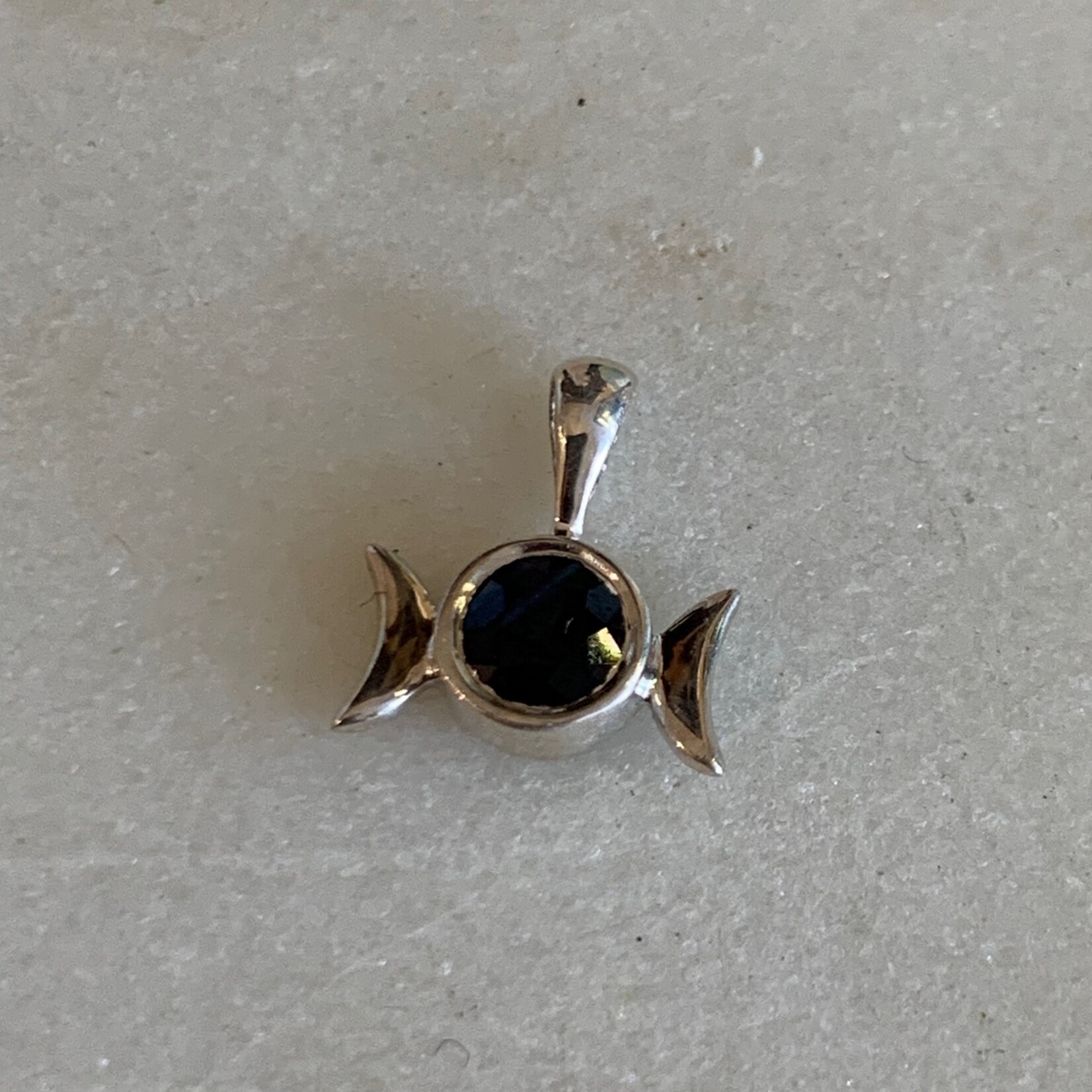 Efron Designs Montana Sapphire Triple Moon Pendant Silver