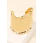 *Wavy Metallic Wide Cuff Bracelet · Gold