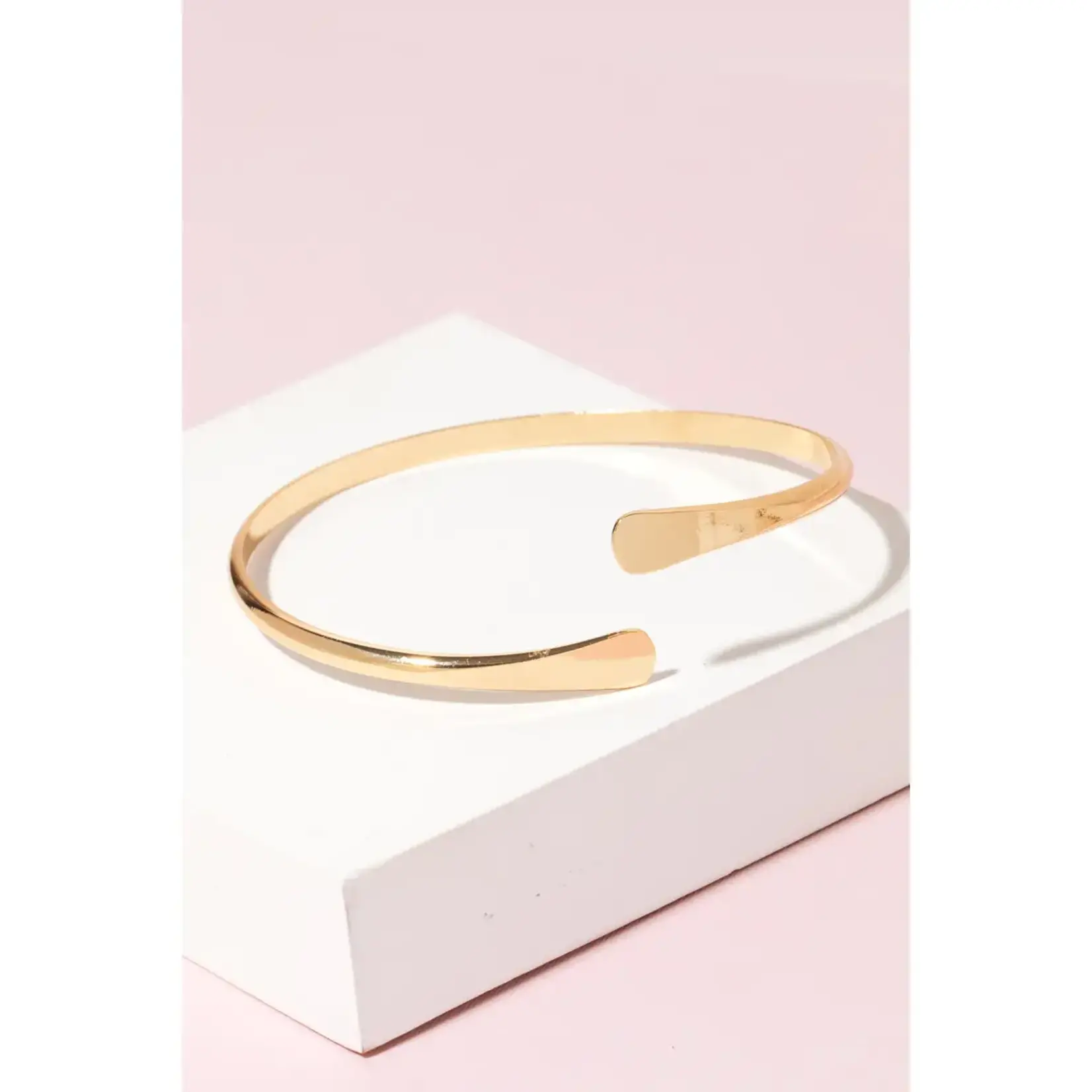 Anarchy Street Flattened Ends Metallic Cuff Bracelet · Gold