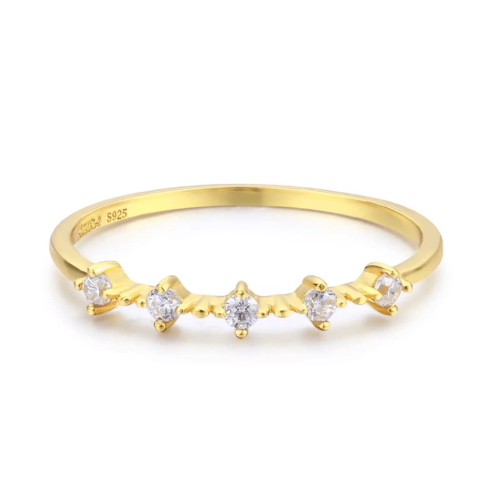 Azura Jewelry White Topaz Celestial Ring · Yellow Gold Vermeil · 6