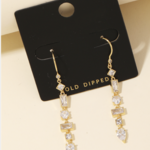 Anarchy Street Gold Dipped Mixed Rhinestone Shape Chain Drop Earrings · Gold