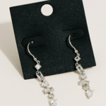 Anarchy Street Gold Dipped Mixed Rhinestone Shape Chain Drop Earrings · Silver