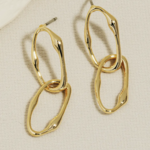 Anarchy Street *Warped Oval Link Drop Earrings · Gold