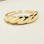 Anarchy Street Gold Dipped Braid Texture Open Band Ring · Gold