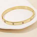 *Rhinestone Bangle Bracelet · Gold