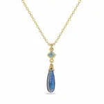 *Blue Topaz and Labradorite Necklace · 18K Gold Vermeil