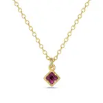 *Rhodolite Garnet Necklace · Diamond Shaped · 18K Gold Vermeil