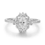 Atlantis Vintage White Topaz Ring · White Gold Vermeil ·