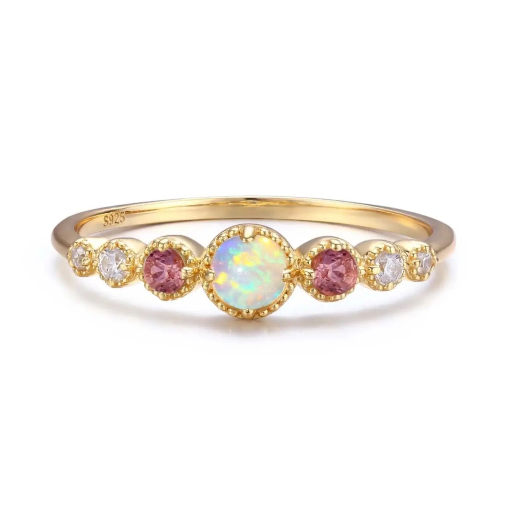 Divinity Opal Tourmaline Ring · Yellow Gold Vermeil ·