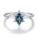 *Gaia London Blue Topaz Ring · White Gold Vermeil ·