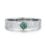 *Oakleaf Moss Agate Ring · White Gold Vermeil ·