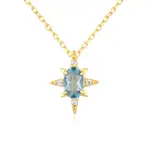 Azura Jewelry Ocean Star Blue Topaz Necklace · 14K Gold Vermeil