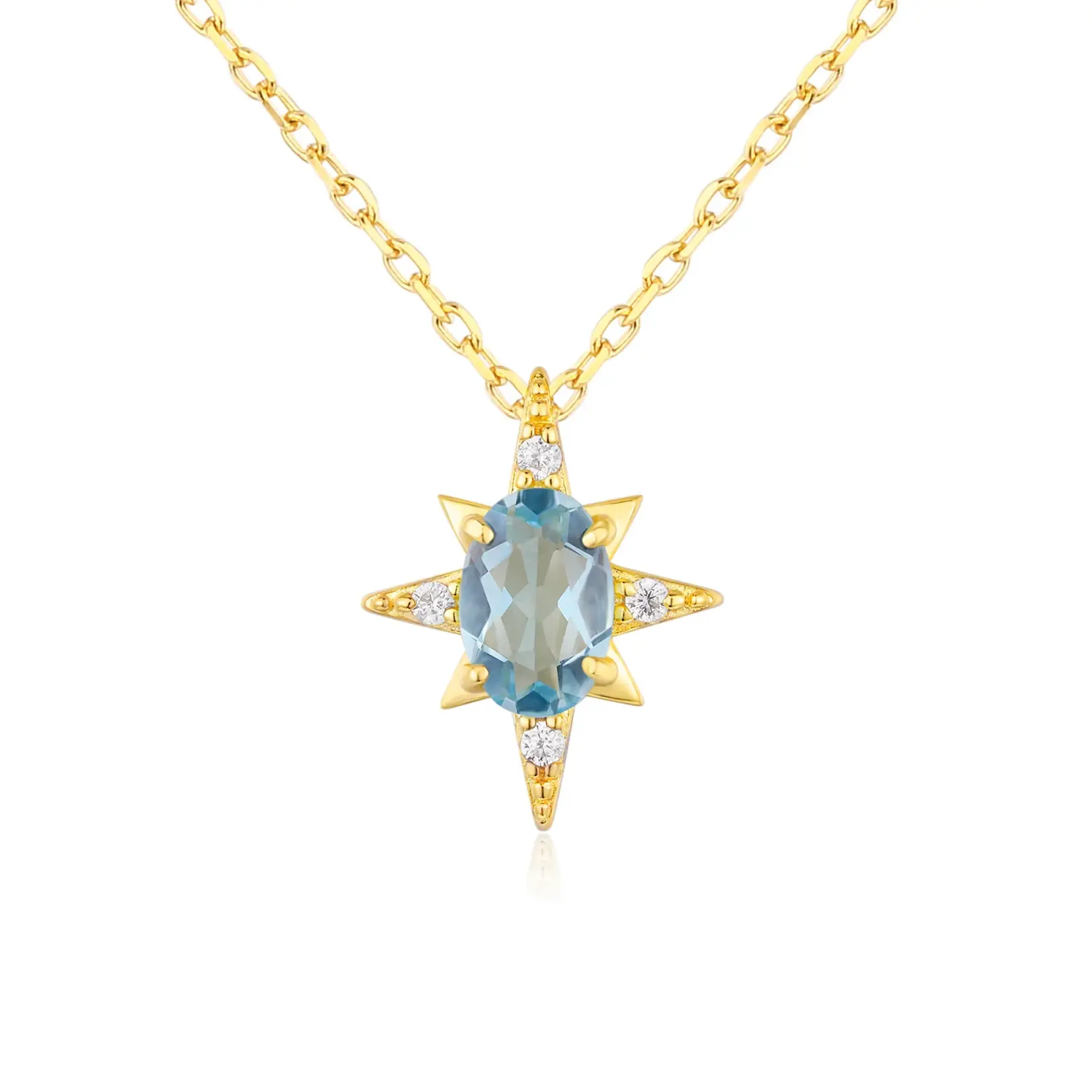 Ocean Star Blue Topaz Necklace · Yellow Gold Vermeil