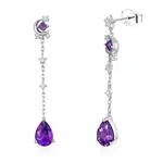 *Moonbeam Nightfall Amethyst Earrings · White Gold Vermeil