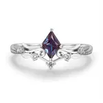 *Victorian Lace Alexandrite Ring · White Gold Vermeil · 6