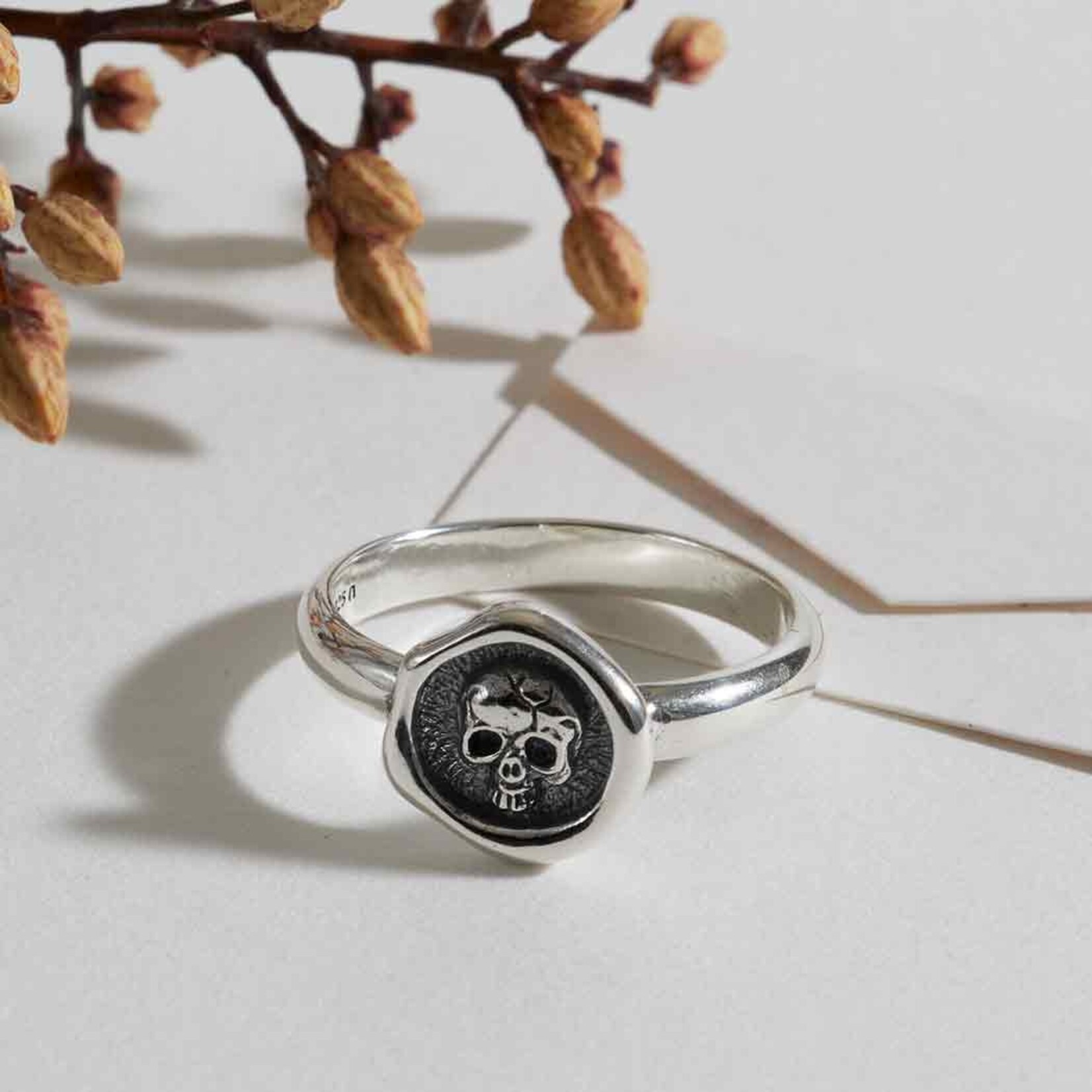 Skull Wax Seal Ring · Sterling Silver