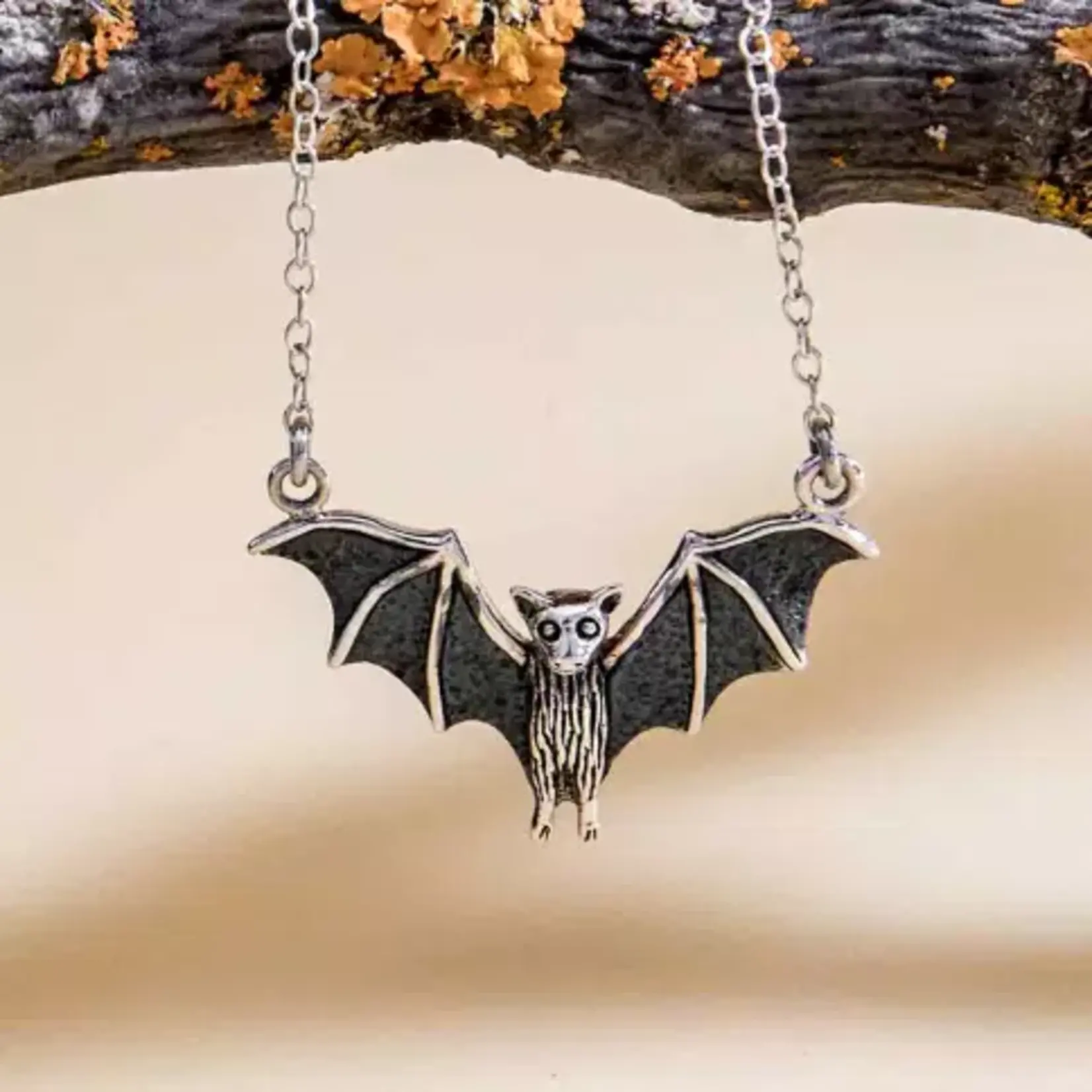 Flying Bat Festoon Necklace · Sterling Silver