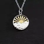 Mountains with Bronze Sun Rays · Sterling Silver · 18"