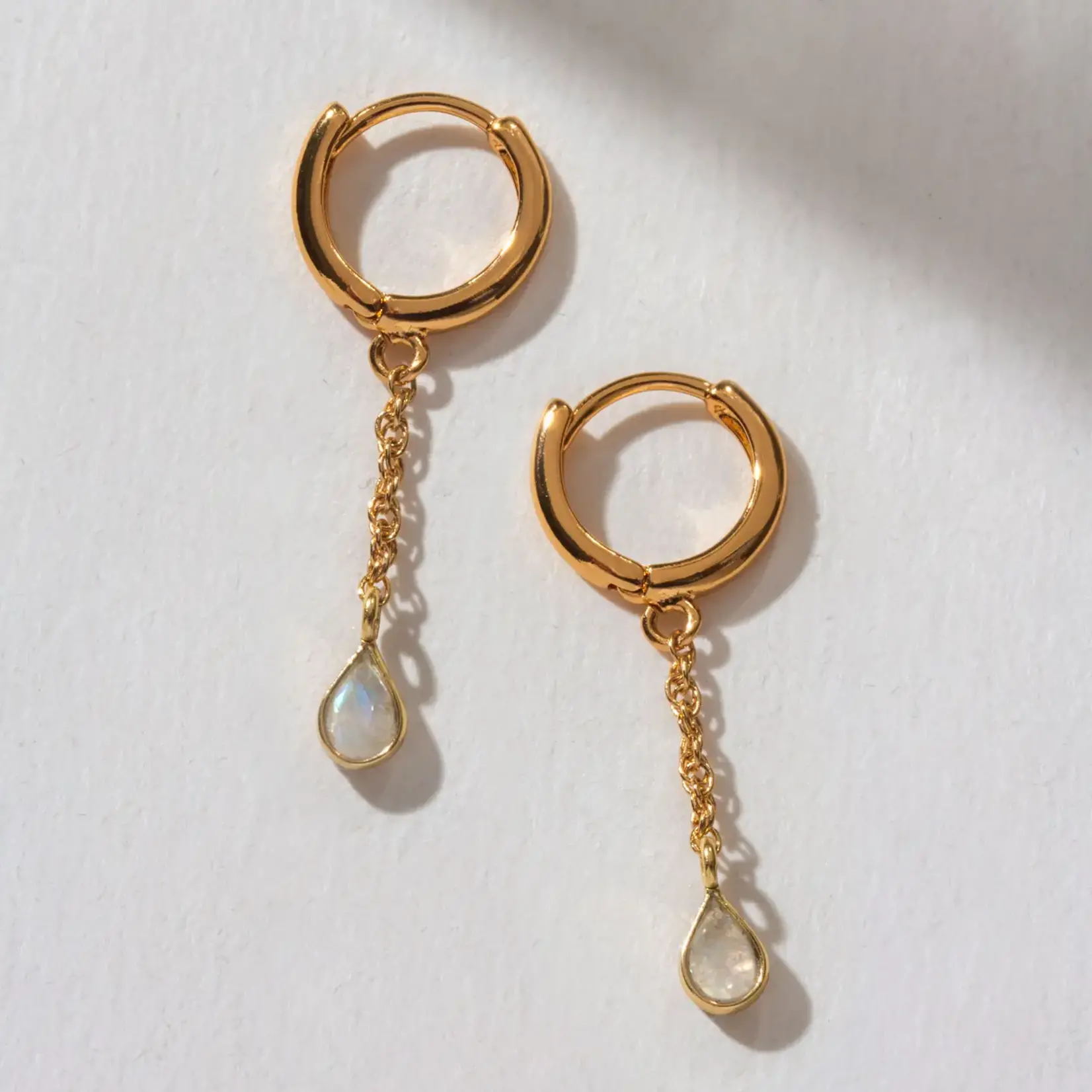 Luna Norte Misty Moonstone Huggies · 14K Gold Plating