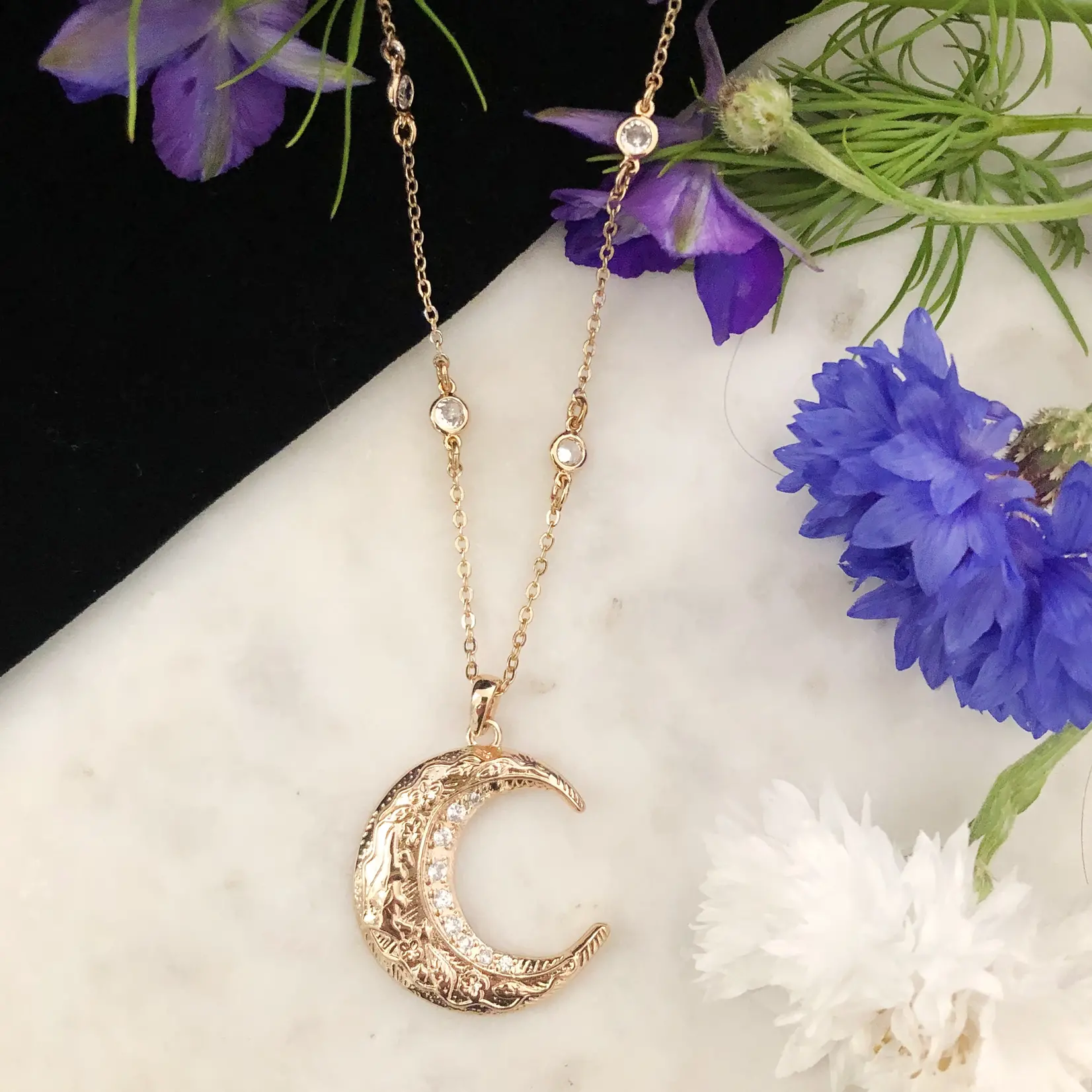Hare Moon Necklace · 14K Gold Plating