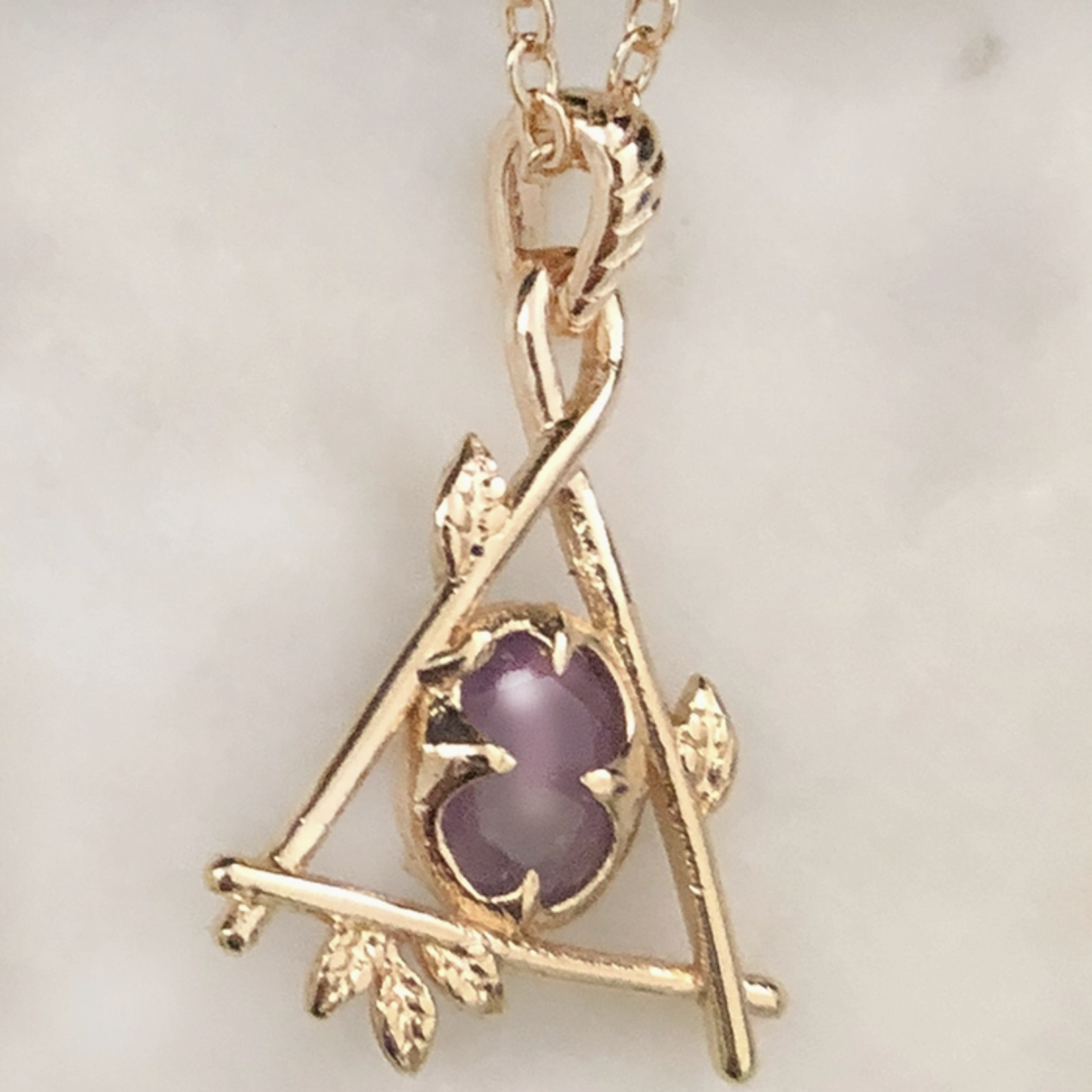 *Fae Necklace with Amethyst · 14K Gold Plating
