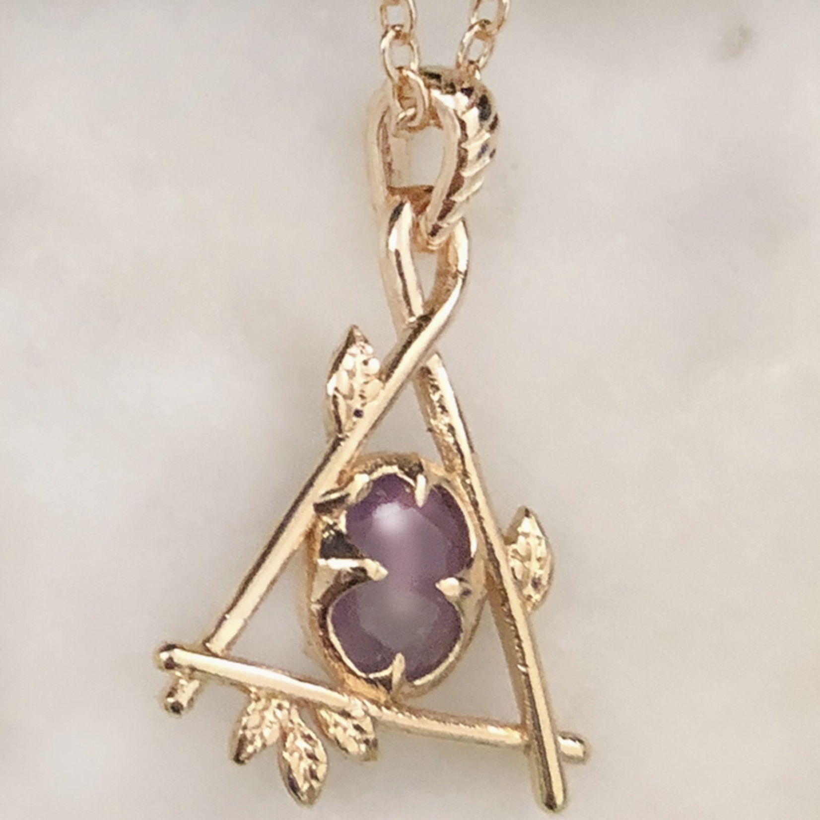 Memento Mori Designs NYC Fae Necklace with Amethyst · 14K Gold Plating