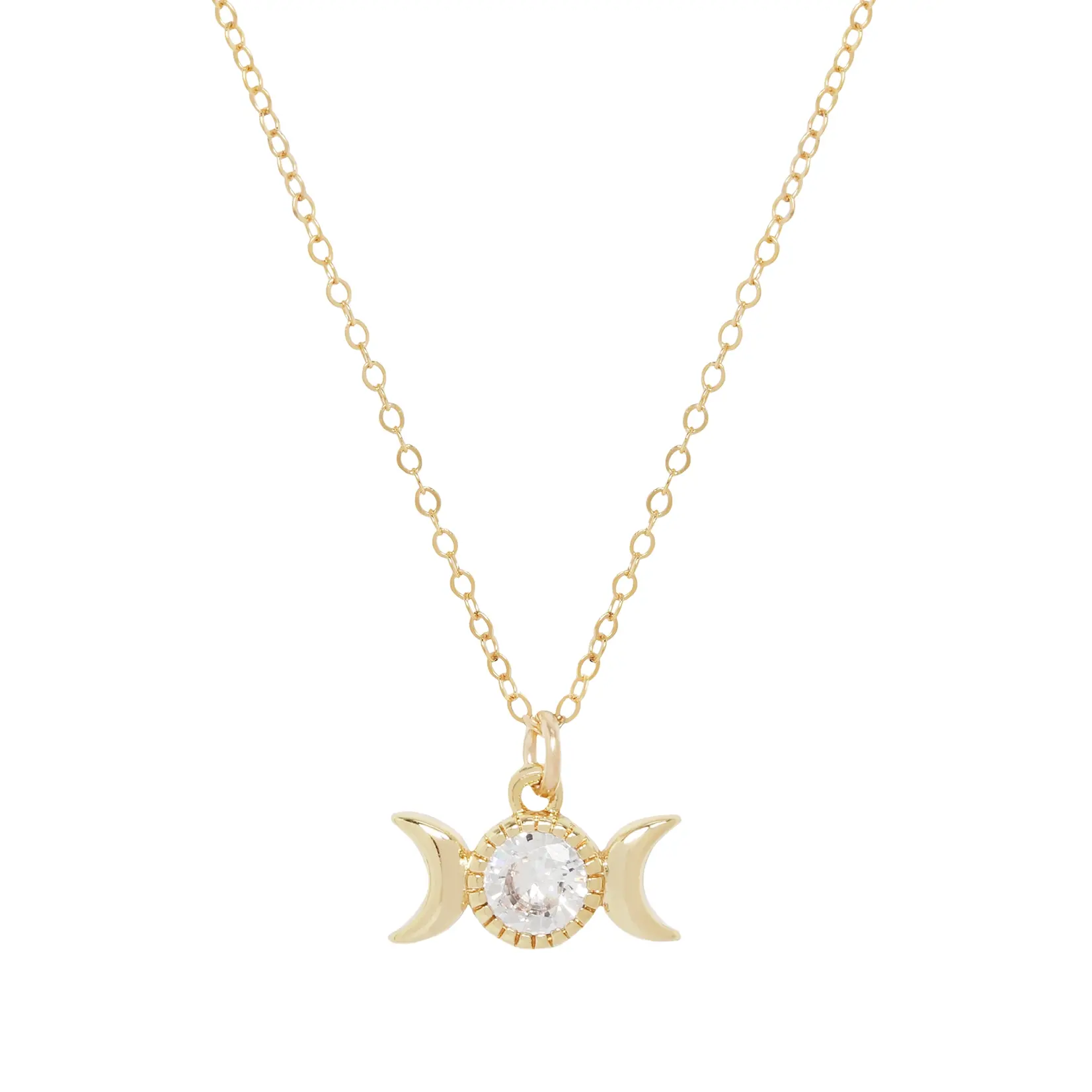 *Triple Goddess Moon Necklace · Gold