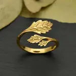 Leaf Ring · Bronze · Adjustable