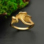 Chanterelle Mushroom Ring · Bronze · 8