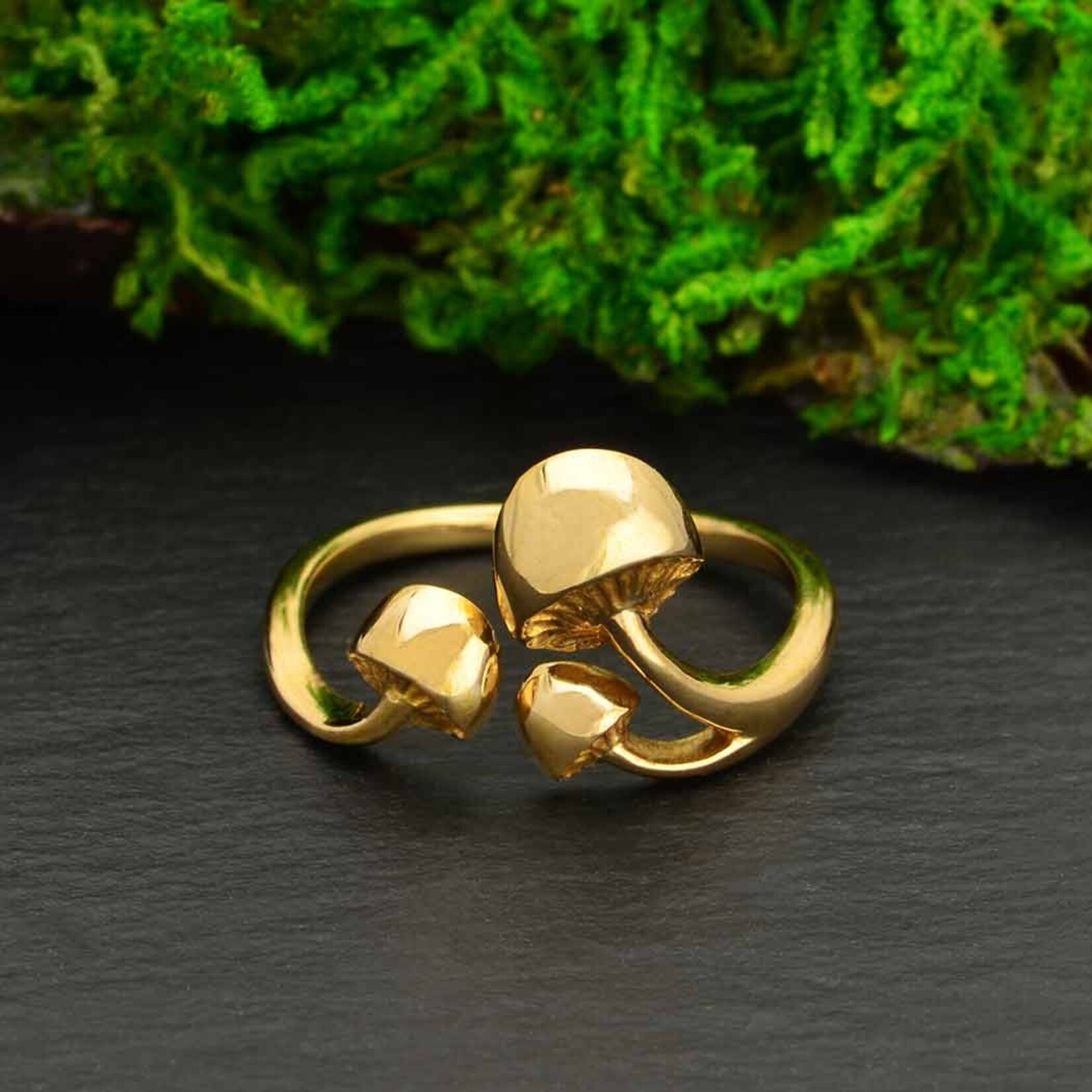 Three Mushroom Ring · Bronze · Adjustable