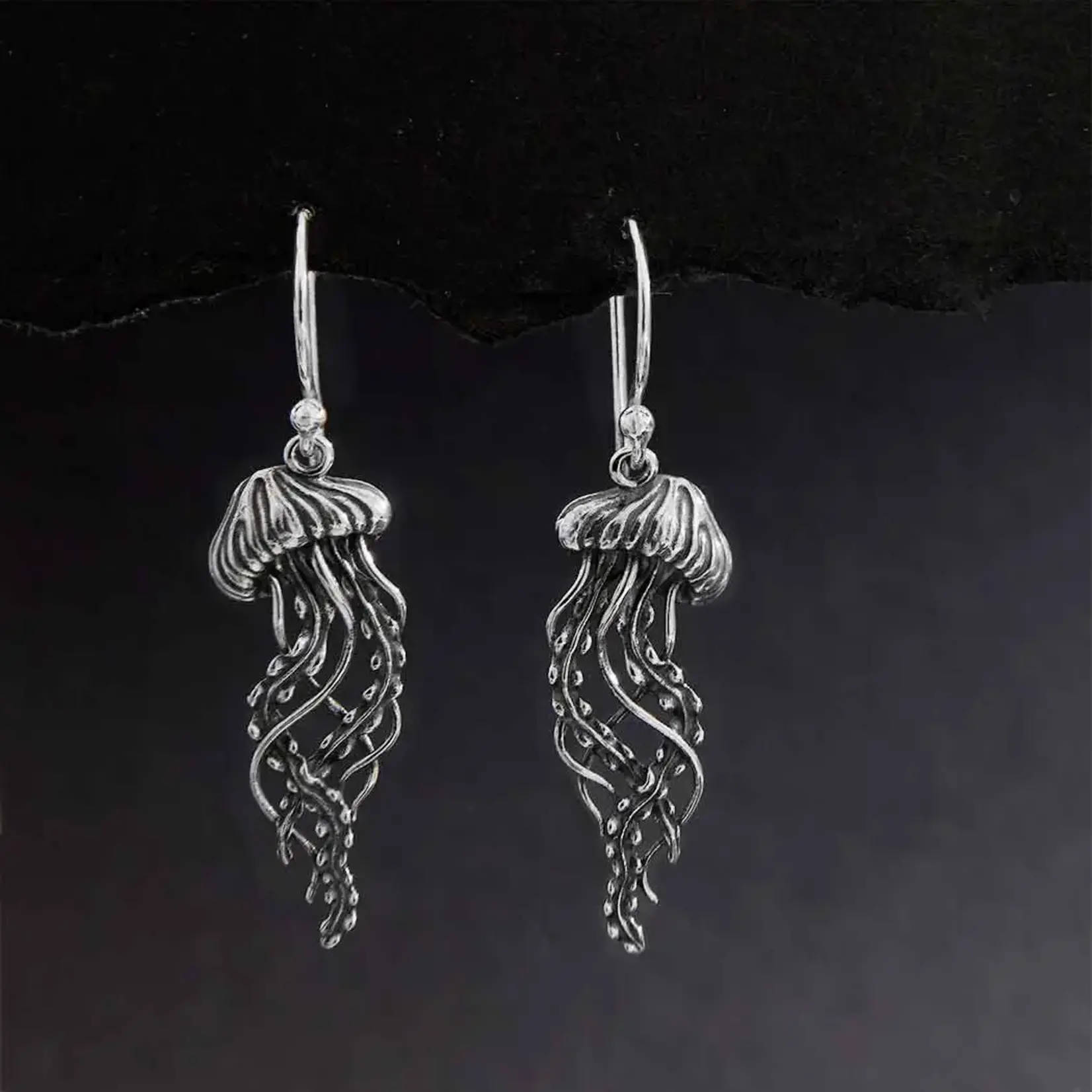 Sea Jelly Dangle Earrings · Silver