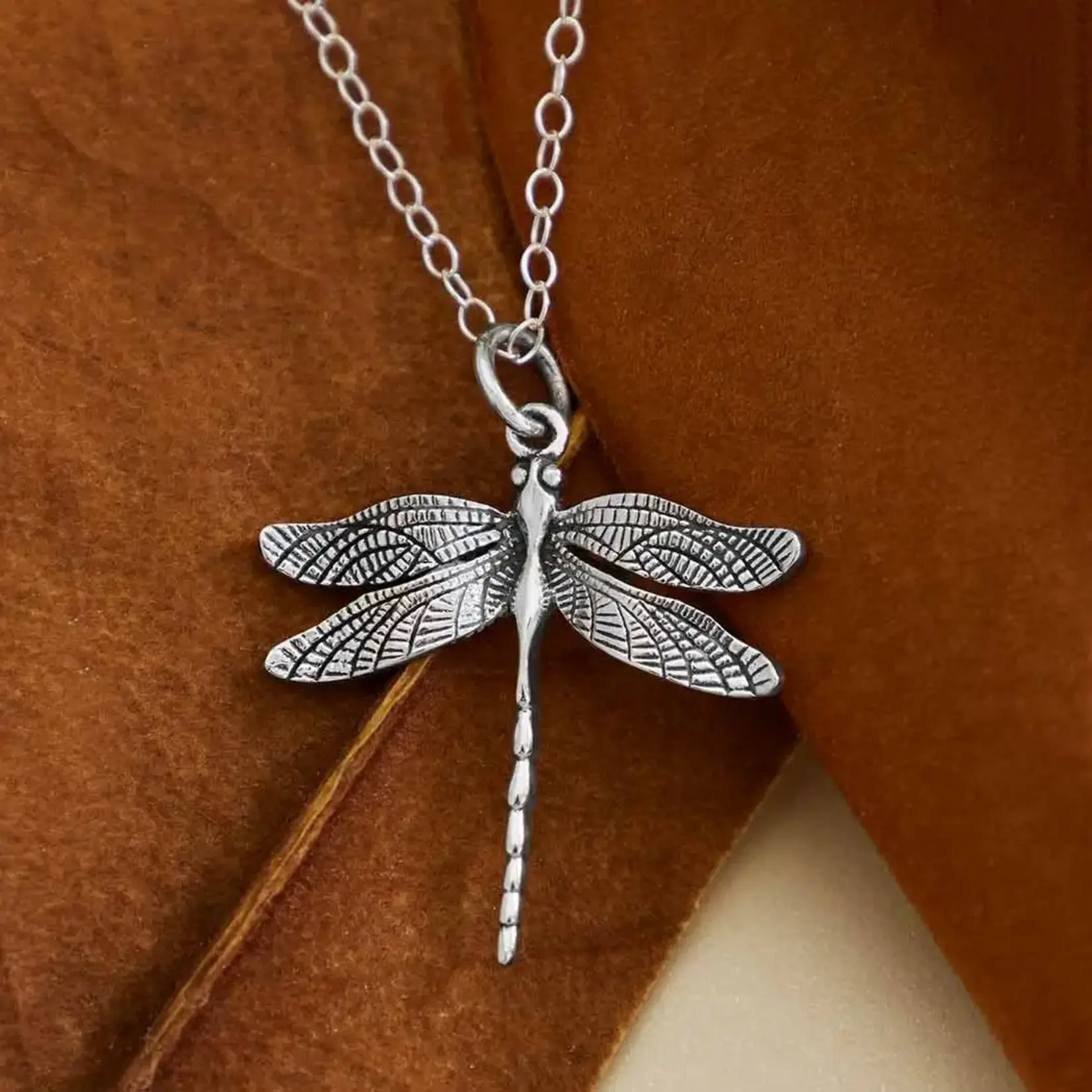 Dragonfly Charm Necklace · Silver · 18"