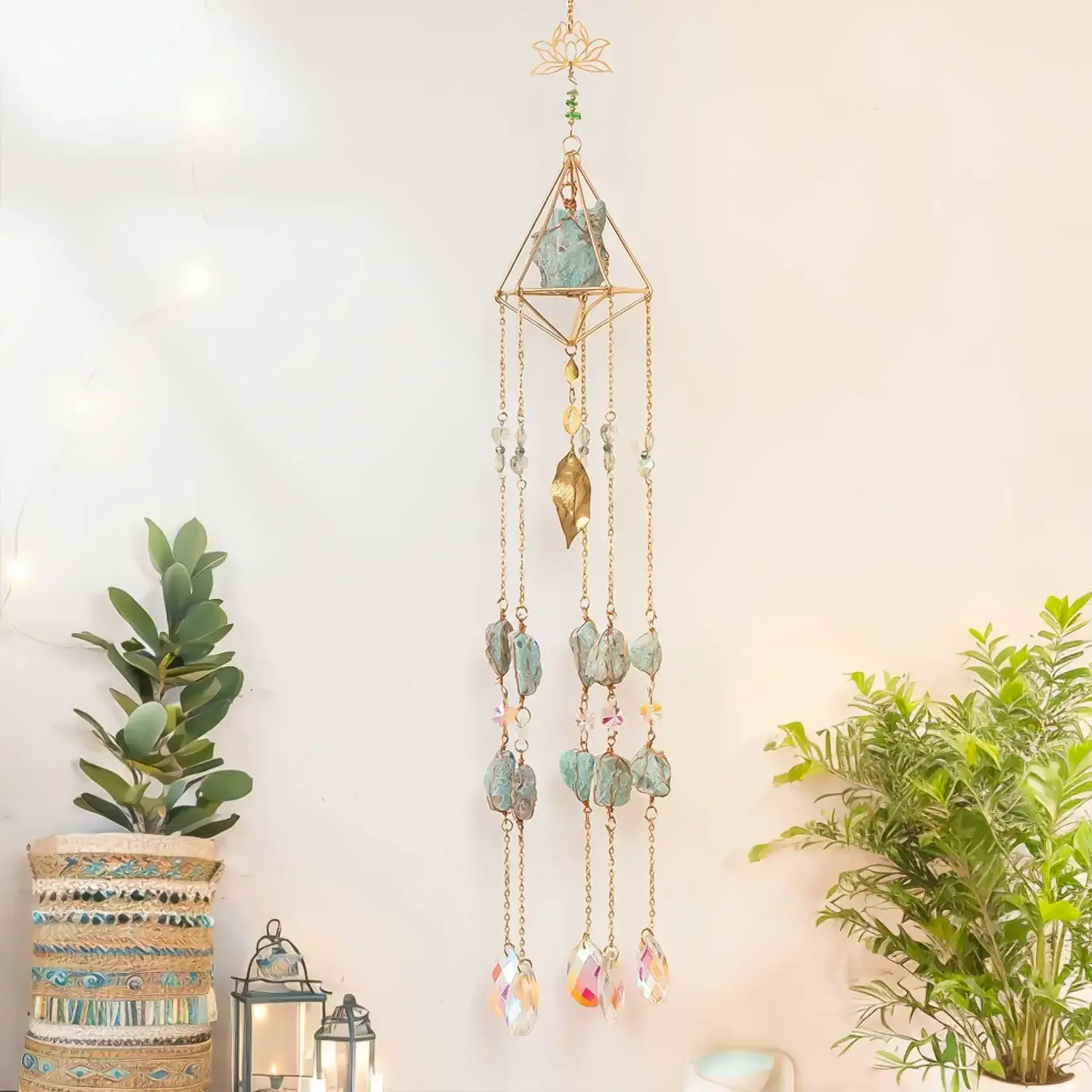 Amazonite Lotus | Crystal Suncatcher
