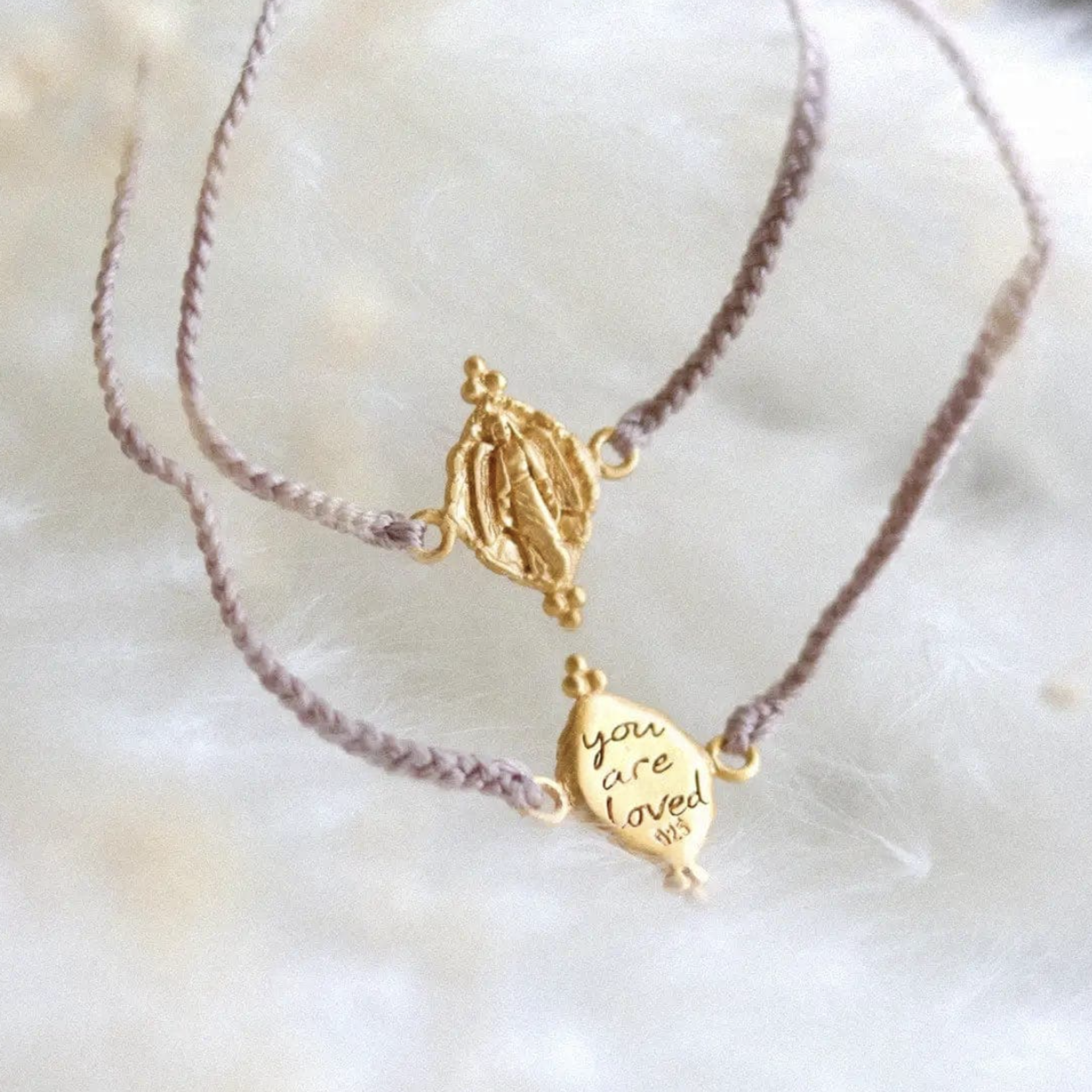 *You Are Loved Cord Bracelet · 22K Gold Vermeil