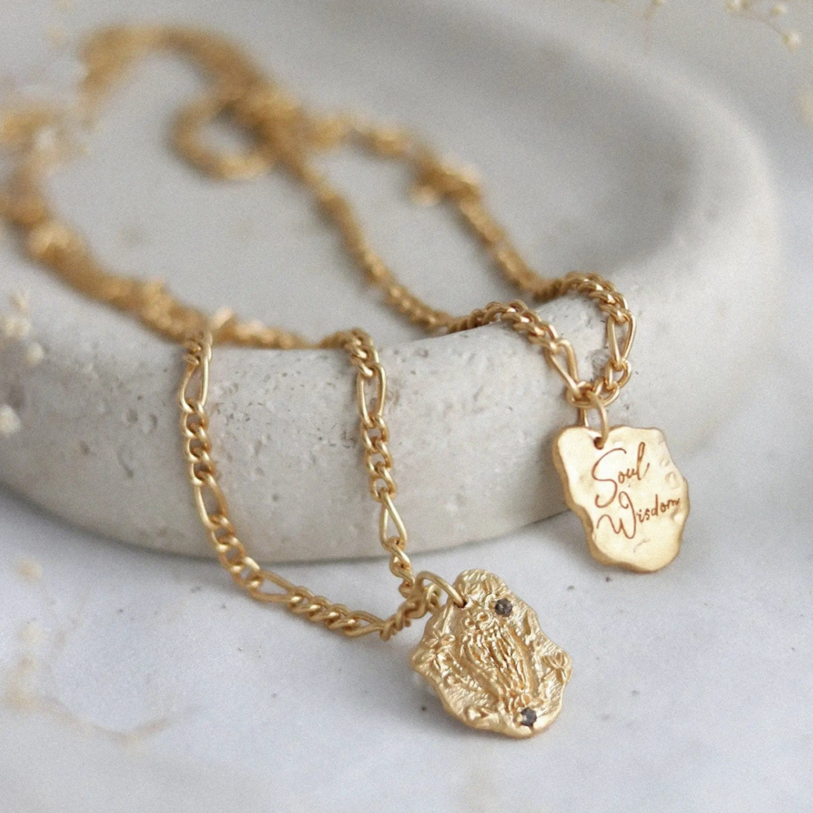 *Soul Wisdom Owl Necklace · 22K Gold Vermeil
