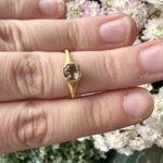 *Taupe Smoky Quartz Ring · Square Shaped · 18K Gold Vermeil · 7
