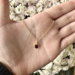*Rhodolite Garnet Necklace · Square Shaped · 18K Gold Vermeil