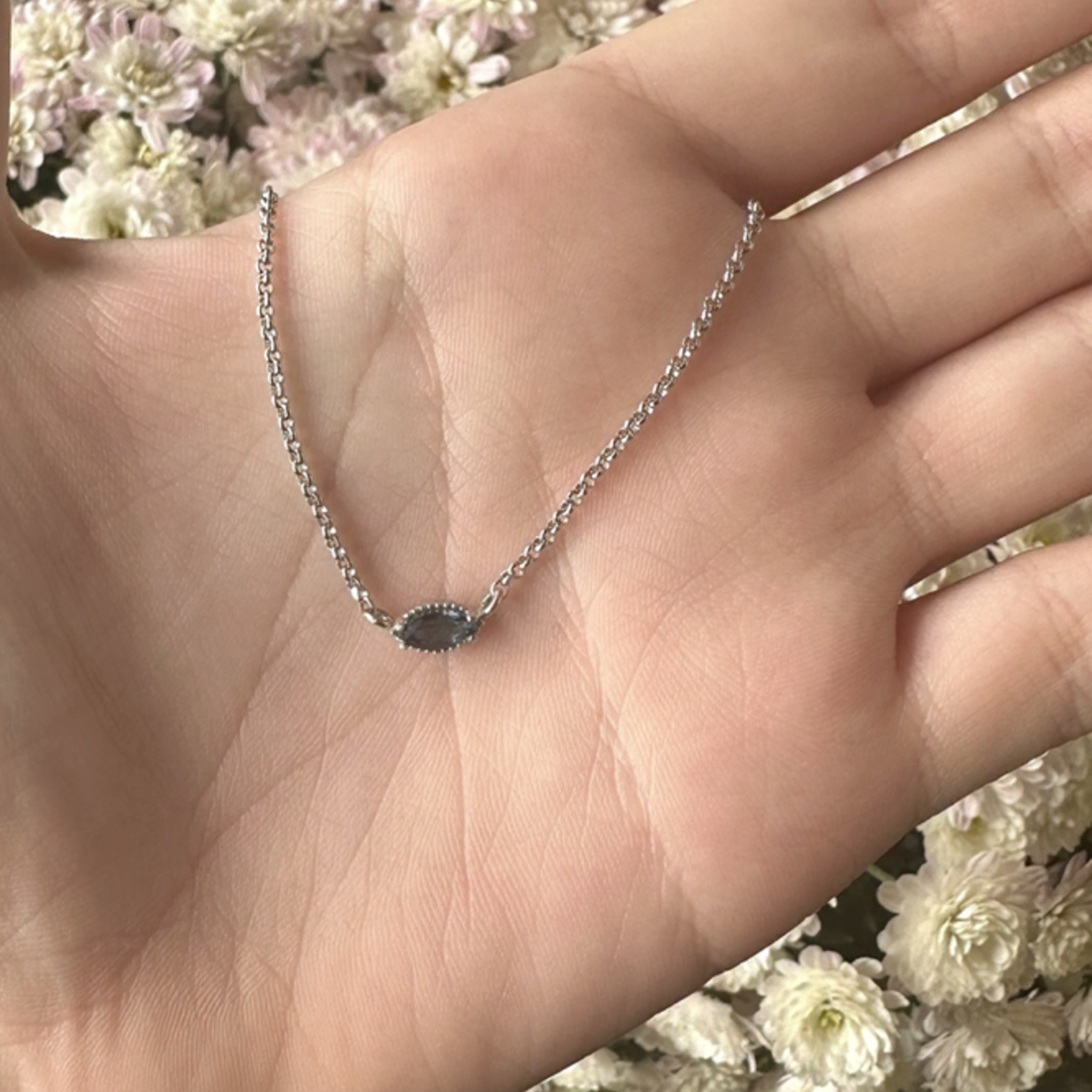 Petite East West London Blue Topaz Necklace · Sterling Silver