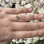 *East West Blue Topaz Ring · 18K Gold Vermeil · 8
