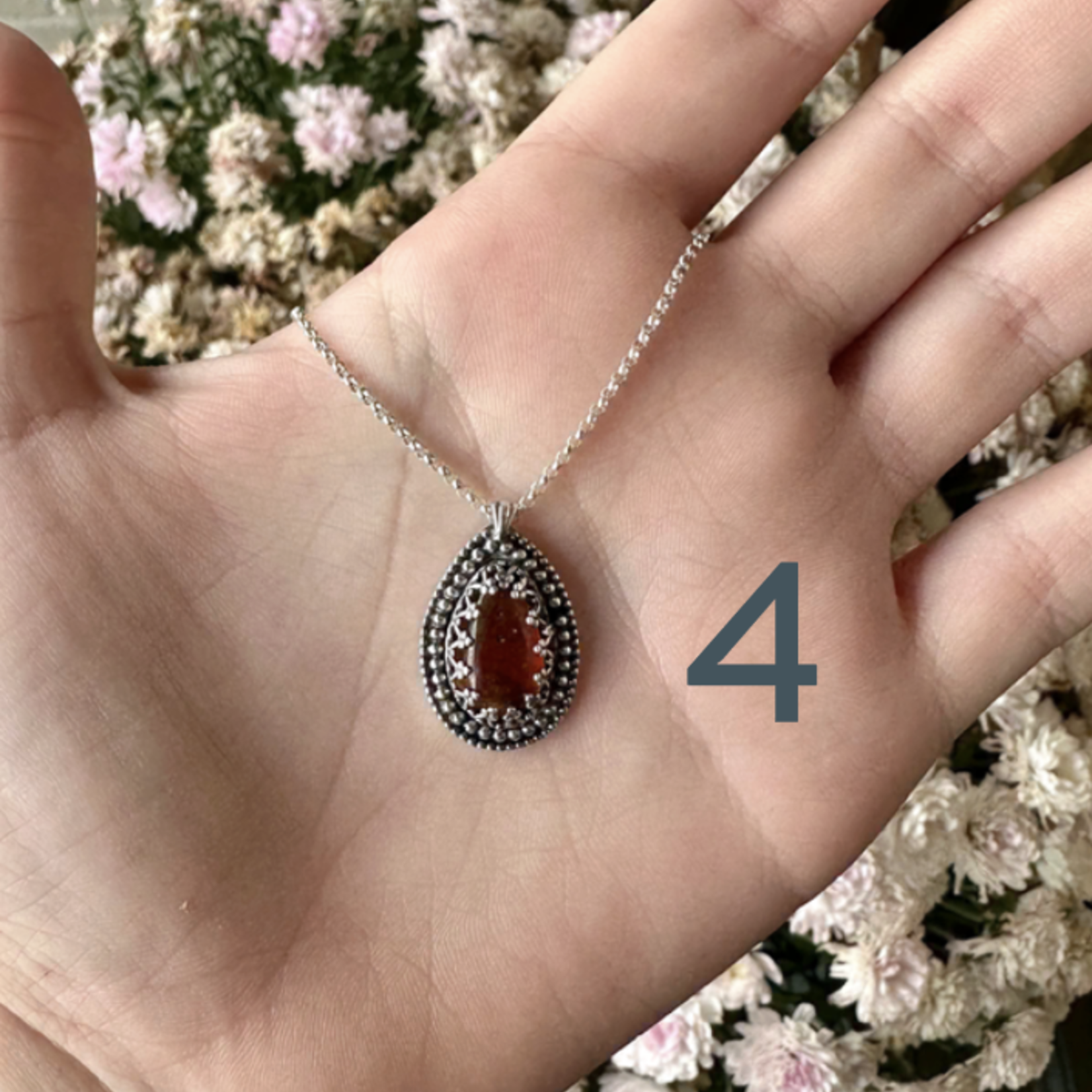 Amber Necklace · Silver ·