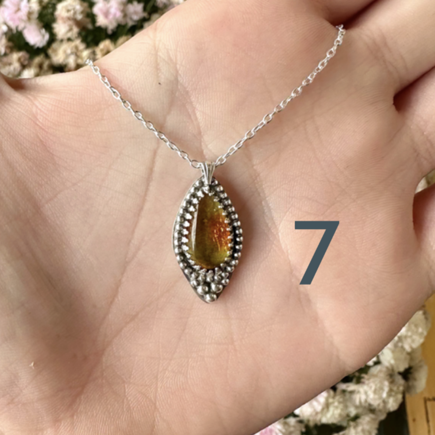 Amber Necklace · Silver ·