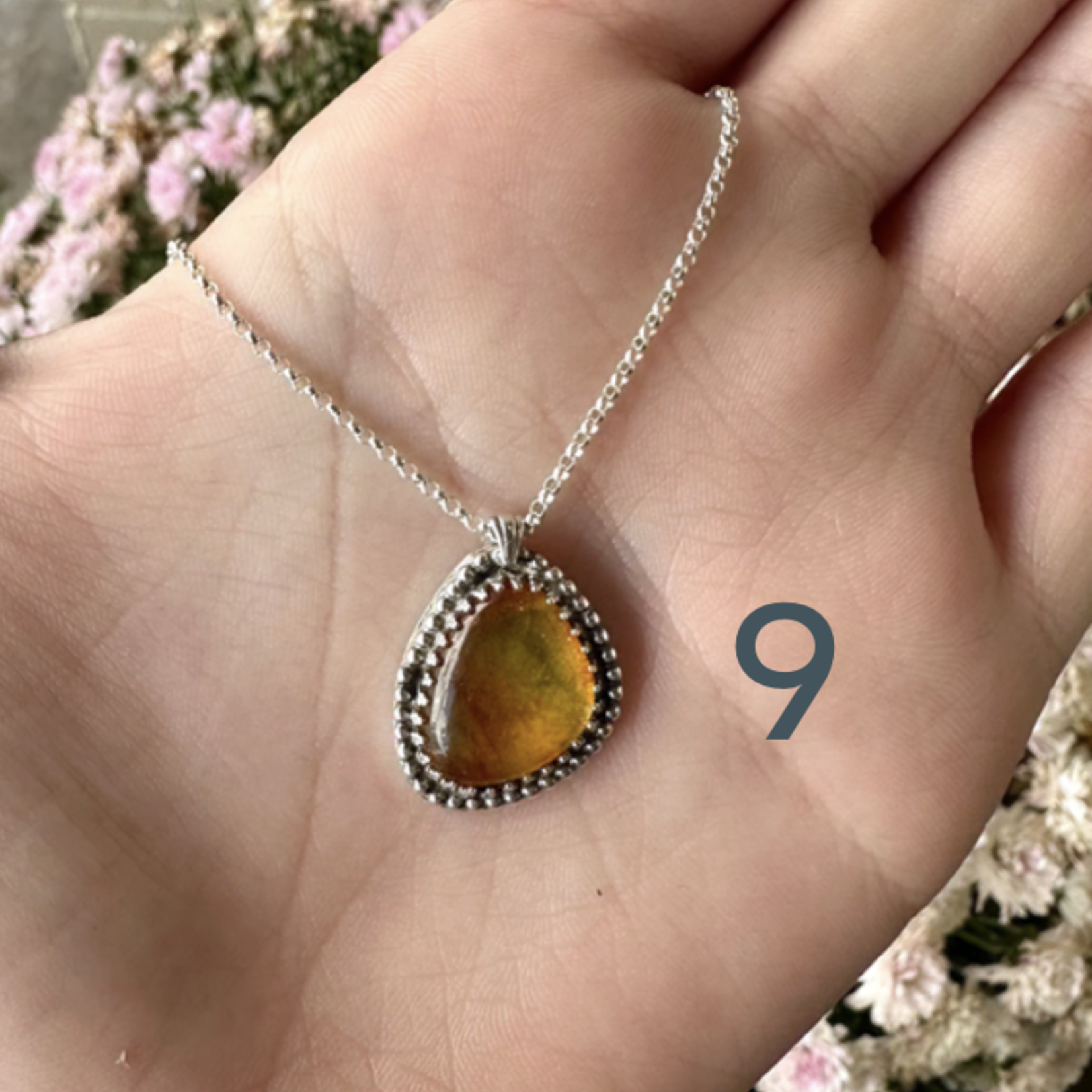 Amber Necklace · Silver ·