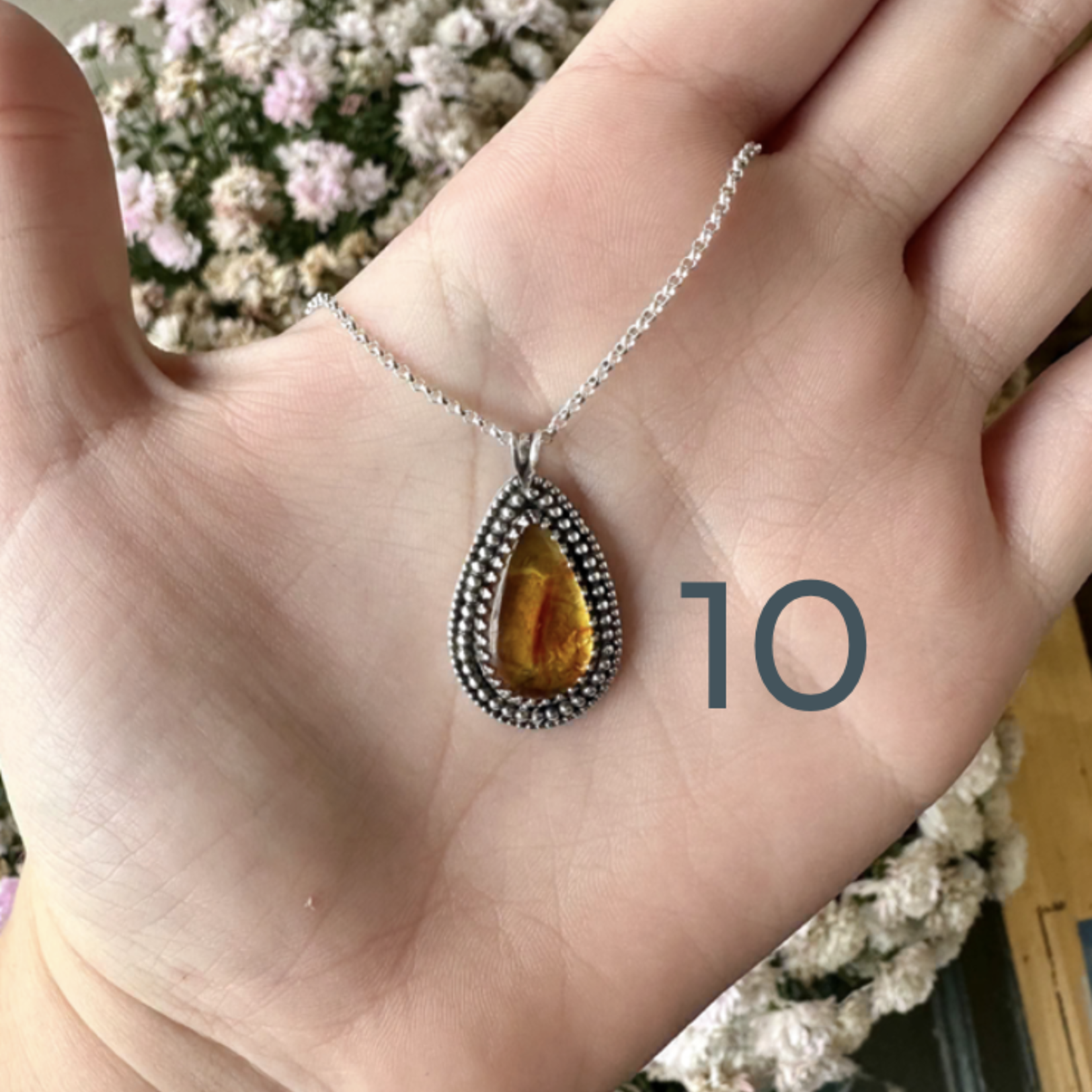 Amber Necklace · Silver ·